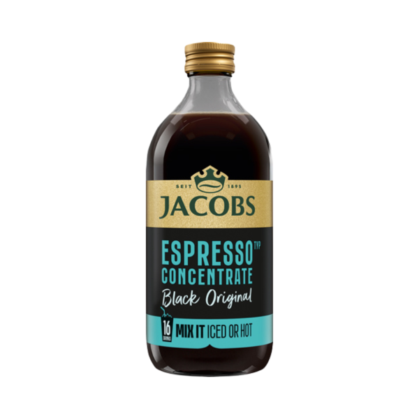 757380 Jacobs Espresso Concentrate Black Original, Mix it Iced or Hot, 16 Drinks, 485ml